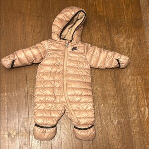 Nike Unisex Baby Puffer Footie - Light Brown